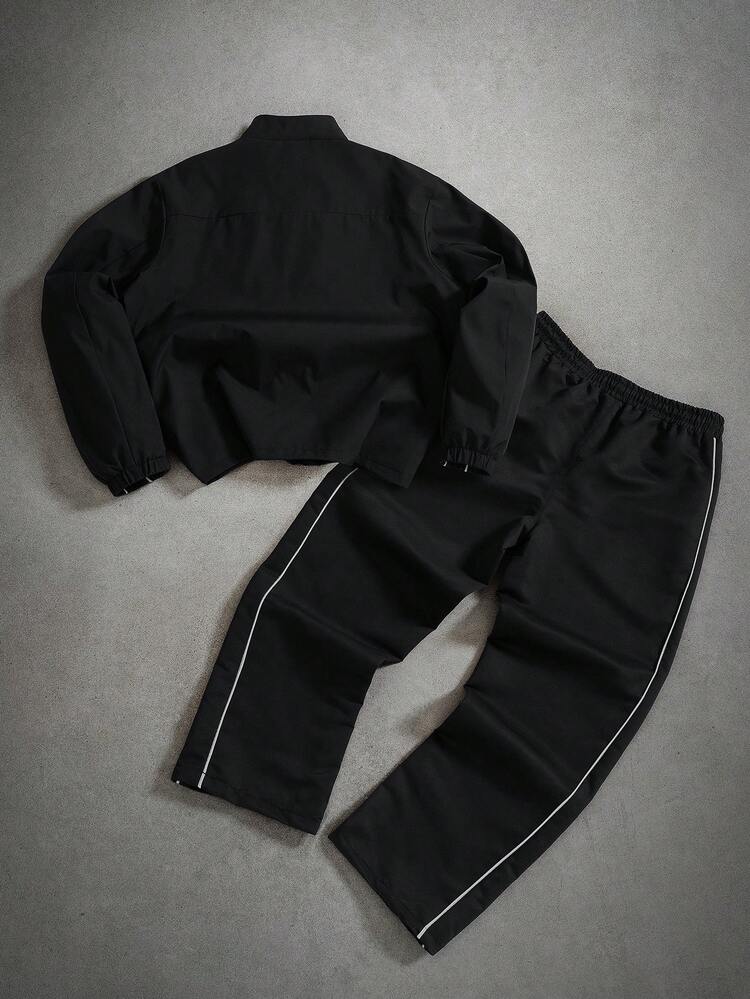 PAVTROS Men's Zip Front Casual Jacket And Pants Set Men 2 Pieces