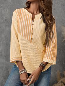 EMERY ROSE 外出上衣 女教师秋季工作基本款衬衫 - 黃色 - 查看 6