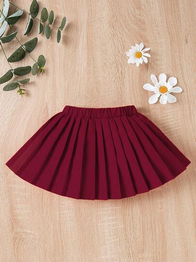 Souflis Souflis Infant/Baby GirlSolid Color Pleated Skirt, New Fashionable & Comfortable Outdoor Classic Minimalist Design