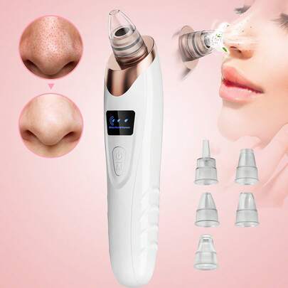 Teckwe Blackhead Remover Pore Vacuum,Facial Pore Cleaner, 5 Suction Power Blackhead Remover Pore Vacuum, USB Rechargeable Facial Pore Cleaner Kit, Multifunctional Cleaning Instructment