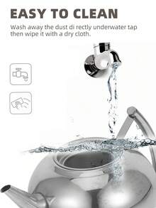 1pc Stainless Steel Tea Kettle With Filter - Induction Cooker Compatible - Silvery/Golden Finish - Perfect For Coffee And Tea Lovers - Hotel Quality - Drinkware And Tea Accessories - Multicolor - View 11