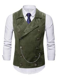 Manfinity AFTRDRK Vestă bărbătească cu două rânduri de nasturi și decorațiuni cu lanț
