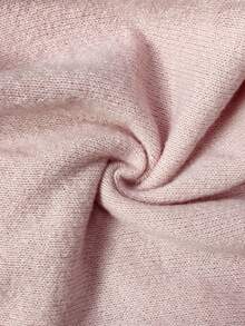 CovetEZ 粉色不对称领长袖上衣搭配抽绳腰长裤休闲针织套装 - 粉色 - 查看 6