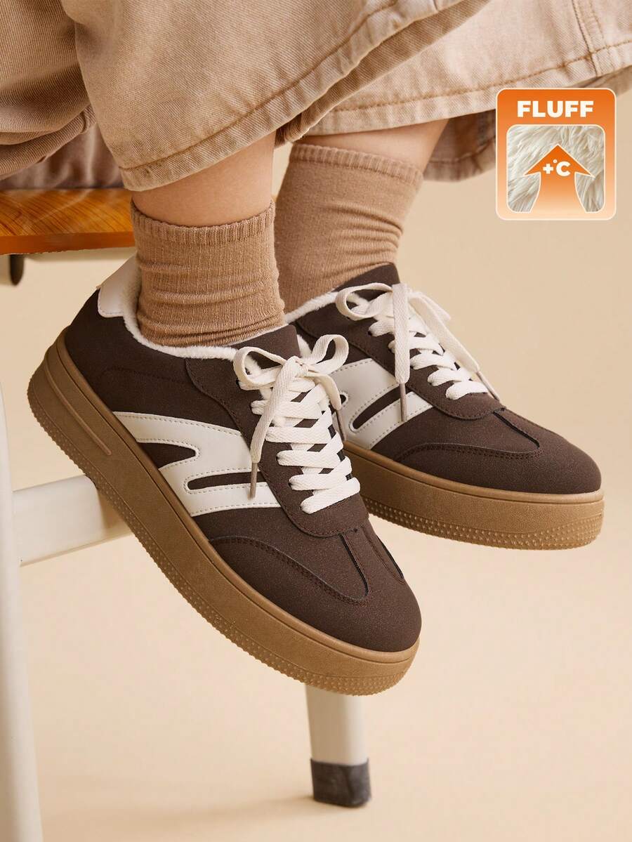 CUCCOO EASI Giày thể thao đế xuồng tối giản, đa năng, thời trang dành cho nữ - màu nâu - Xem 1