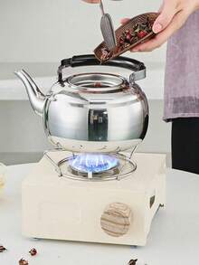 1个带滤网的不锈钢茶壶，用于冲泡和煮茶，耐用的厨房用具，带手柄，现代设计，适用于餐厅、酒店、电磁炉、商用茶壶，也适用于户外和露营。 - 彩色 - 查看 3