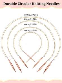 1 Set Of Interchangeable Circular Knitting Needles With Storage Box- 12 Pairs Colored/13 Pairs Golden Optional, Anodized Aluminum, Sizes 3-10mm, Includes Accessories And Stitch Markers - Perfect Gift For Beginners, Accessory Colors Random - Multicolor - View 5