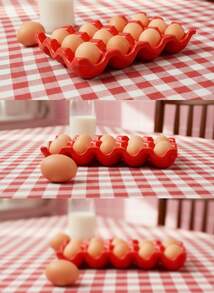 Zazumi Egg Tray Egg Holder - Refrigerator Egg Storage Container, Ceramic Egg Tray For Household Kitchen Use. - Multicolor - View 5