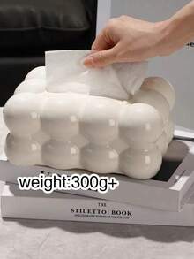 1pc,Light Luxury Tissue Box, Home Daily Use Desktop Tissue Storage Box, Suitable For Bedroom, Living Room And Car, Home Decoration, Kitchen Gadgets Storage - Beige - View 12