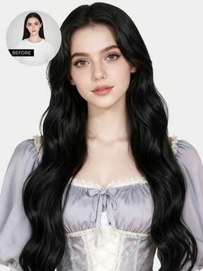 Kawaii Clip In Hair Extensions Real Human Hair, Remy Human Hair Extensions Clip Ins For Women, Natural Human Hair 120g 7Pcs