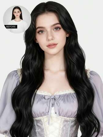 Kawaii Clip In Hair Extensions Real Human Hair, Remy Human Hair Extensions Clip Ins For Women, Natural Human Hair 120g 7Pcs