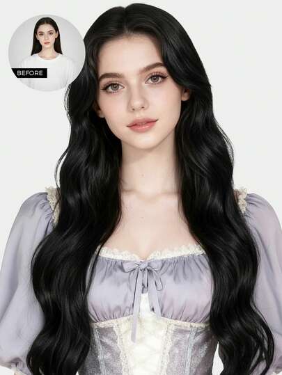 Kawaii Clip In Hair Extensions Real Human Hair, Remy Human Hair Extensions Clip Ins For Women, Natural Human Hair 120g 7Pcs