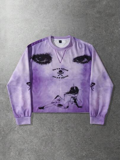 Street Life Camiseta de manga larga con estampado gráfico retro para hombres, ropa de calle vintage