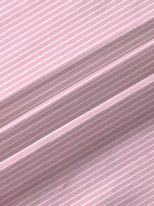 THE POWERPUFF GIRLS X SHEIN Tween Girl Striped And Blossom, Bubbles, Buttercup Pattern Short Sleeve T-Shirt - White - View 4