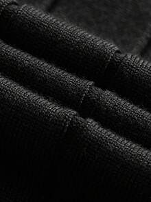 Officeau 男士休闲罗纹针织衫，圆领，简约时尚，适合日常穿着，春秋夏季皆宜 - 黑色 - 查看 5