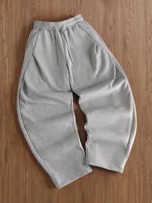 Manfinity Hypemode Pantalon de survêtement simple et décontracté de couleur unie pour hommes - Gris - Voir 1