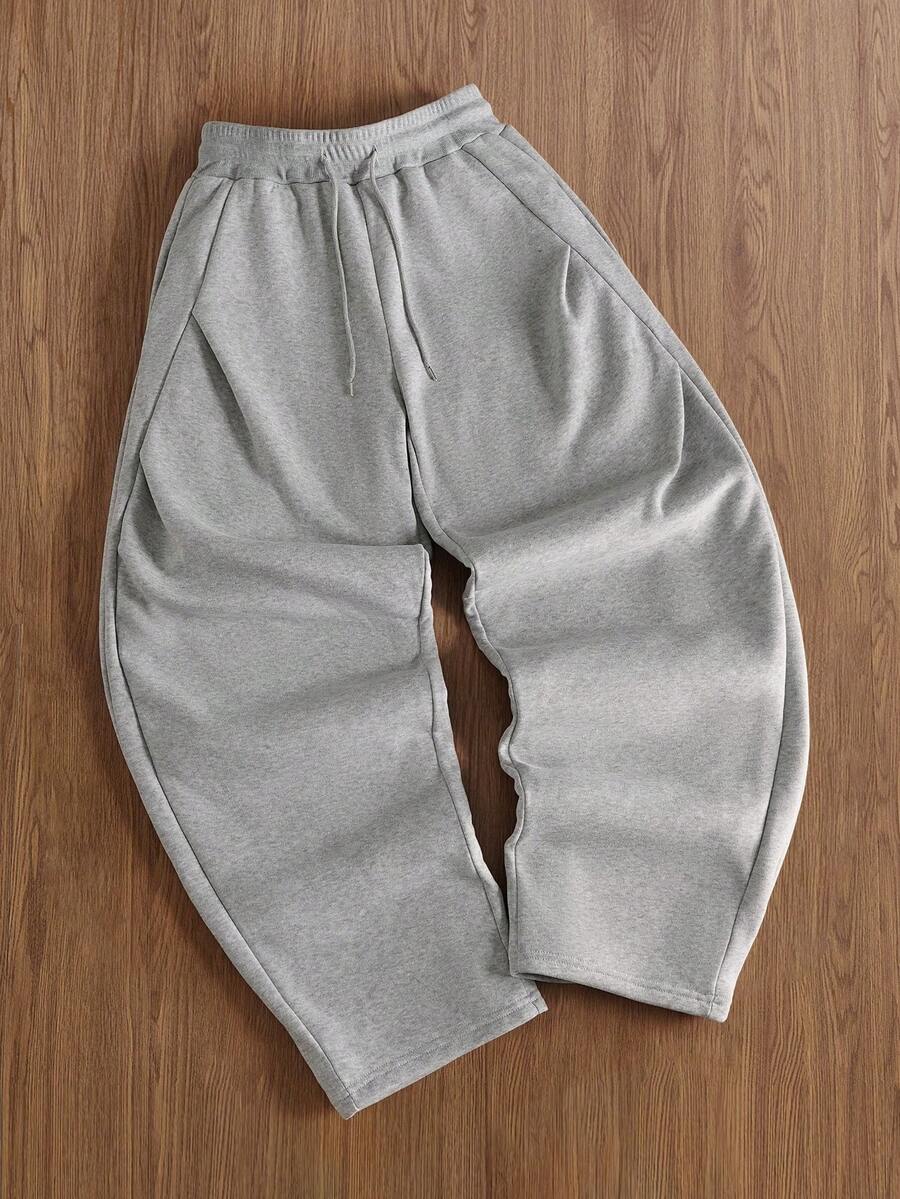 Manfinity Hypemode Pantalon de survêtement simple et décontracté de couleur unie pour hommes - Gris - Voir 1