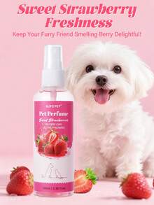 PETSIN Pet Perfume Spray, Sweet Strawberry Scent - Deodorizing Freshener For Dogs & Cats, 3.38 Fl Oz - strawberry - View 1