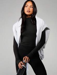 MISSGUIDED 高领长袖修身上衣，连领设计，适合秋冬季叠穿 - 黑色 - 查看 5