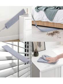 Stainless Steel Pole Retractable Duster With Extra Long Pole, Bendable Head And Long Handle Duster For Cleaning Ceiling Fans, High Ceilings, Blinds, Furniture And Cars - Grey - View 6