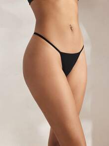 Ocili 11pcs/Pack Comfortable Cotton Minimalist Bikini Panties - Black - View 5