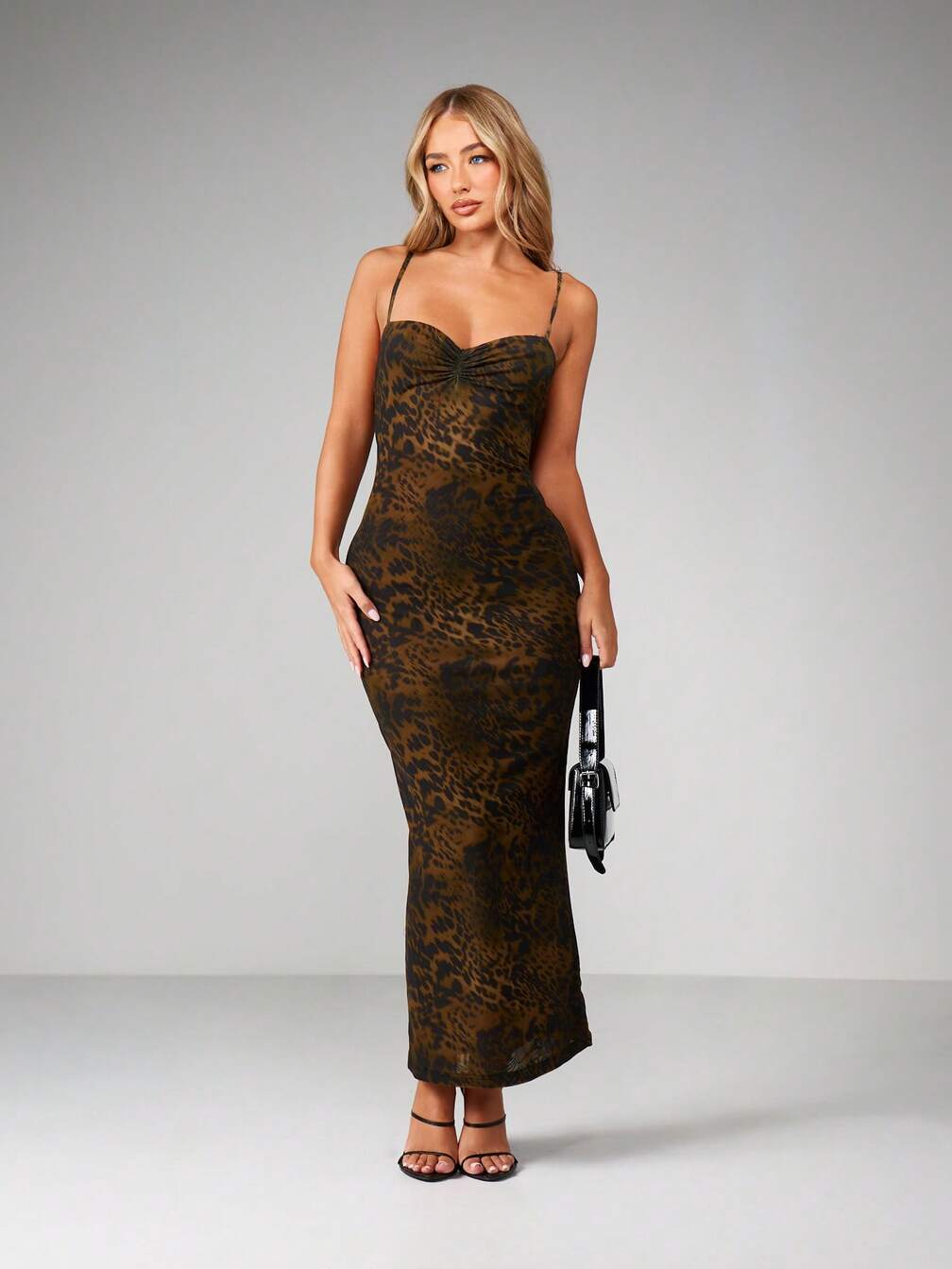 maxi mesh bodycon dress Liora Mesh Bodycon Maxi Dress in Black, polished cocktail gown, streamlined Bodycon silhouette, women's dress, SOERA