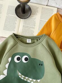 两件套可爱卡通针织休闲卫衣，适合小男孩，秋冬季穿着 - 彩色 - 查看 4