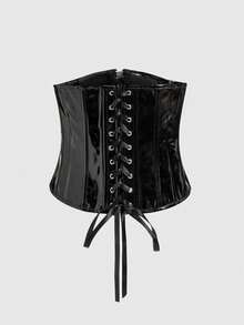 Cuccoo 1 Peça Acessório de Top Cropped Modelador de Cintura Estilo Punk com Fecho de Zíper para Mulheres, Corset Preto Gótico Punk para Vestido, Cinto Modelador de Cintura para Emagrecimento e Controle da Barriga