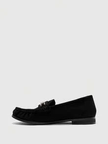 CUCCOO BIZCHIC Women's Metal Decor Fashionable Casual Everyday Slip-On Loafers For Christmas - Black - View 9
