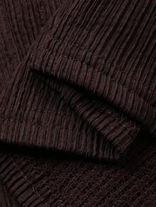 Livesso Áo khoác cardigan dài tay cổ bẻ thường ngày dành cho nữ, thiết kế tối giản, mặc hàng ngày, mùa thu - Cà phê nâu - Xem 6