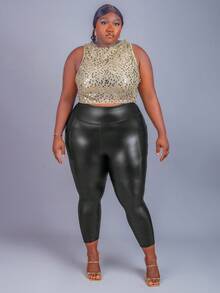 CurvyTilda Collants  noirs avec poches pour femmes grandes tailles, minimalistes, adaptés pour Noël, Thanksgiving, la Saint-Valentin, leggings, taille haute, collants, déplacements, vacances, soirées, sport, poches, pantalons, usage quotidien, déplacements, tenue de travail, pour l'hiver - Noir - Voir 3