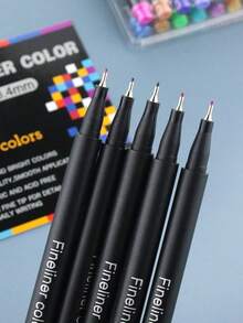12/24/36/48pcs Colored Painting Set Include Outlining Pens, Marking Pens, Drawing Pens, Art Supplies, Fineliner Pens, Diary/Planner Pens, Fine Line Pens For Writing Notes, Calendar/Agenda Coloring, 0.4mm Felt Tip Fine Line Pens In Vibrant Colors, Ideal For Adult Coloring, Writing, Drawing, Teachers And Students, Christmas Gifts, Back To School - Multicolor - View 5