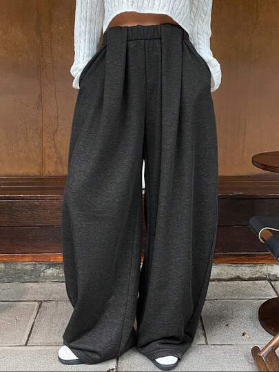 DAZY 女士撞色抽绳松紧腰筒裤，休闲秋冬运动裤