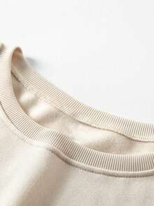 INAWLY Autumn Thanksgiving Thankful Embroidery Drop Shoulder Casual Sweatshirt, Thanksgiving Embroidery Sportwear, Thanksgiving Chenille Yarn Sportwear, Customized Christian Gift Autumn Sweatshirt, Fashionable Autumn Sweatshirt Gift - Apricot - View 5