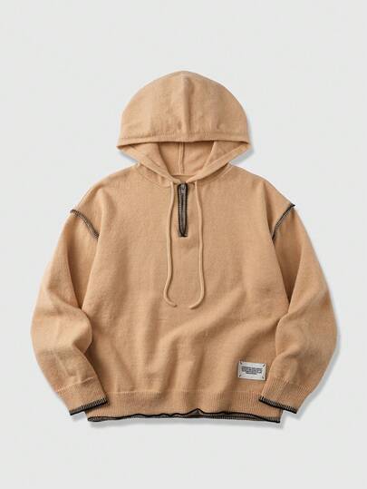 Street Life Sudadera informal con capucha y cremallera para hombre, de color liso, ideal para otoño/invierno.