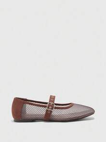 CUCCOO BIZCHIC Women's Buckle Design Casual Fashionable Flat Shoes - Brown - View 5