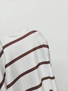 Maweii 大码女式休闲条纹针织扭结设计连衣裙 - 彩色 - 查看 8