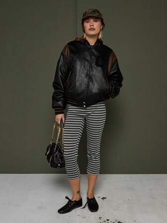 COUREZ 中腰棉质针织七分裤 / Y2K 秋季女装 冬季女装 秋季女装 运动服 健身服