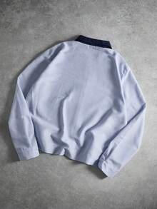 PAVTROS 男士休闲条纹字母刺绣拉链衬衫，秋季款 - 彩色 - 查看 4