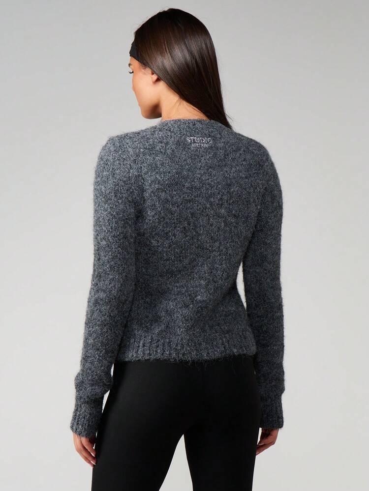 MISSGUIDED Gilet boutonné en maille duveteuse