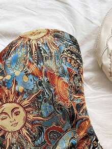 Soleia Women's Vacation Knit Print Patchwork Beaded Halter Top, Suitable For Party, Christmas, Date, Nightclub, Beach, Cruise, Afternoon Tea, Bohemian, Boho, Vacation, Fall Summer - Multicolor - View 7