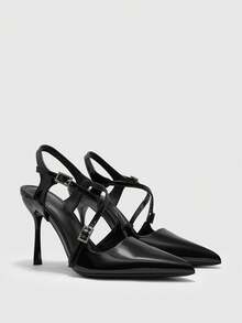 CUCCOO BIZCHIC Women's Elegant Pointed Toe Pumps, Suitable For Party And Commute For Christmas - Black - View 7