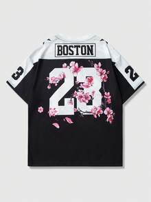 ROMWE MEN Prep Men's Slogan Print Short Sleeve T-Shirt, Suitable For Everyday Wear, Spring/Summer - Multicolor - View 2