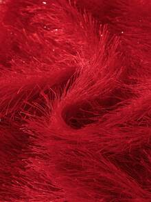 Young Girl Valentine's Day Shiny Fringe Design Fabric Red Skirt, Suitable For Party, Elegant, Vacation - Red - View 4