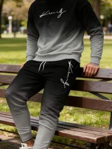 Sudaderas con capucha para hombre, trajes para hombre, conjuntos de sudaderas con capucha y manga larga para hombre. - Gris - Ver 4