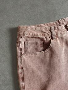 Manfinity ZONE917 Men's Loose Fit Straight Leg Jeans With Pockets - Red Violet - View 7
