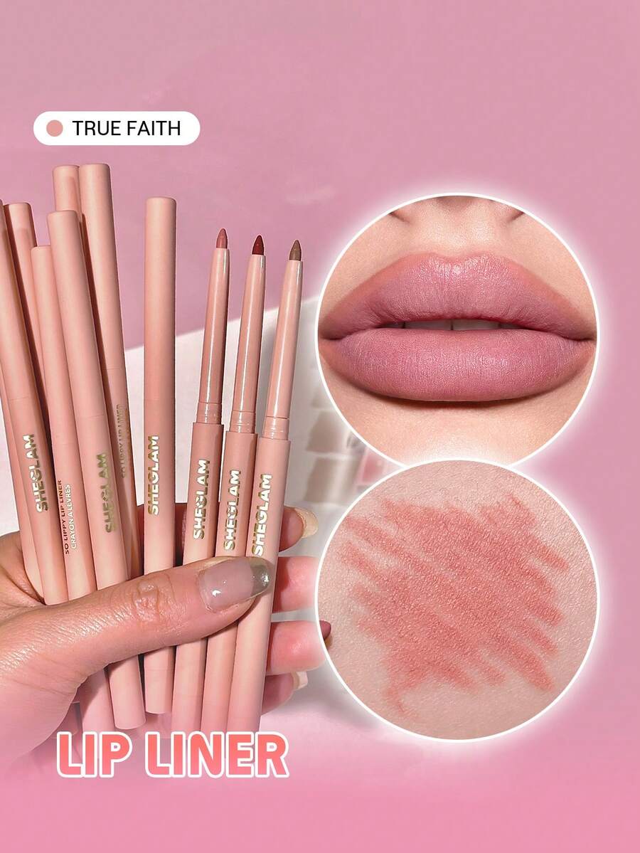 SHEGLAM So Lippy 唇線筆-True Faith 奶油霧面唇線筆 高色素 不易褪色 絲般柔滑啞光輪廓色調唇妝 派對 唇線筆 品牌 美容 化妝 化妝品 適合女性與女孩 完美搭配冬季春季 Y2K 時尚 流行 生日禮物 假期 派對準備就緒 最佳顏色 - True Faith - 查看 1