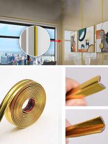 1 pieza Cinta decorativa autoadhesiva, Tira protectora de pared de PVC para protección de esquinas de pared y bordes de azulejos - multicolor - Ver 4
