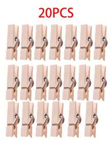 10/20/30 件木质夹子照片钉、照片墙信息图钉、毛毡板装饰固定大头钉夹、适合办公室和学校使用、不会损坏照片夹、返校用品、毕业照片展示用品、返校万圣节装饰、客厅装饰、墙面装饰、卧室窗帘、钥匙扣收纳盒、秋季装饰、圣诞装饰 - 彩色 - 查看 11