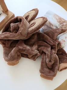 PETSIN 1件宠物服装，猫狗通用款，秋冬季加厚保暖连体衣，可爱卡通造型变身服，冬季柔软舒适连帽卫衣 - 棕色 - 查看 10