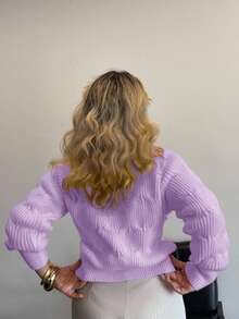 Jeta Ari Women's Soft Pink Bow Cardigan - Mauve Purple - View 2